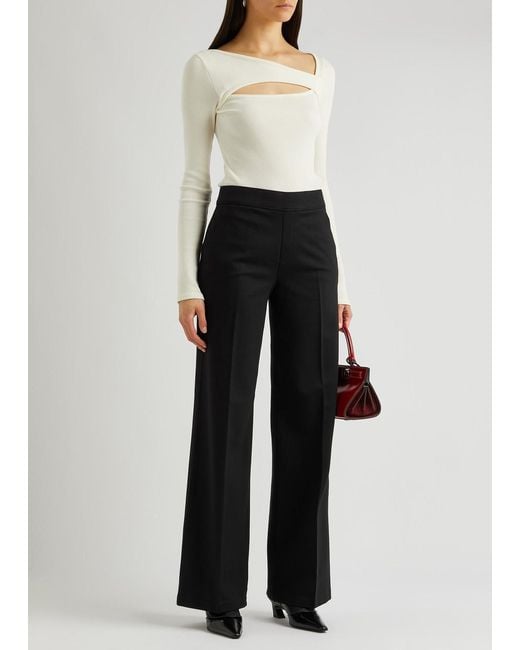 Spanx Black The Perfect Pant Wide-leg Stretch-jersey Trousers