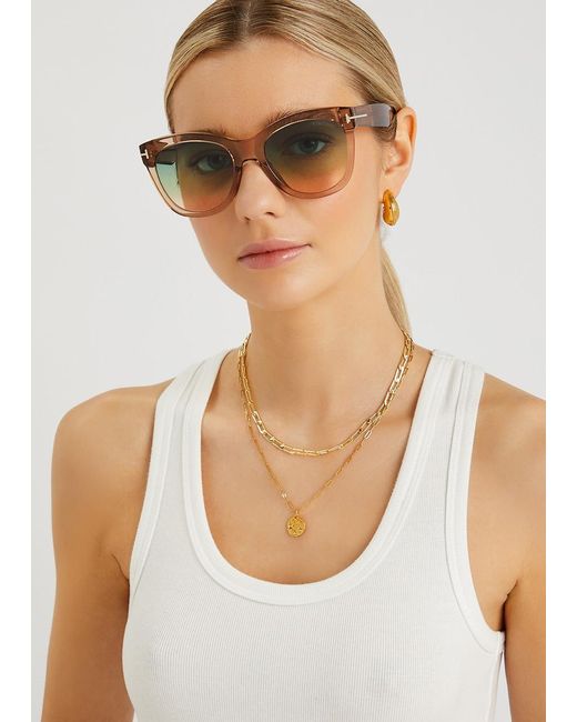 Tom Ford Natural Wallace Round-frame Sunglasses for men