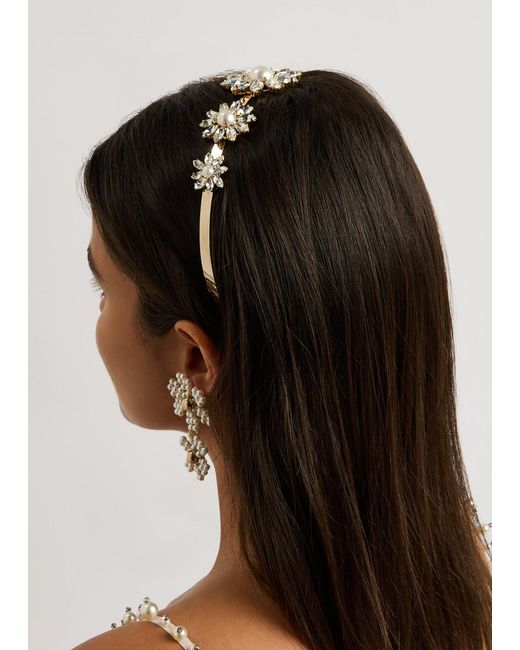 Rosantica White Profumo Crystal-Embellished Headband