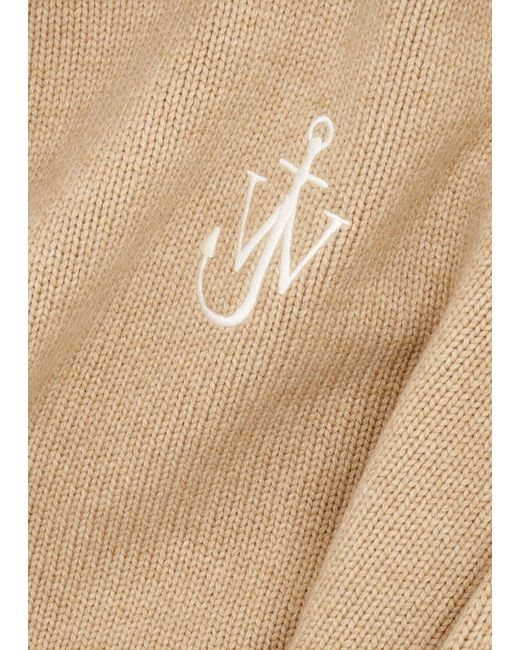 J.W. Anderson Natural Logo-embroidered Wool-blend Jumper