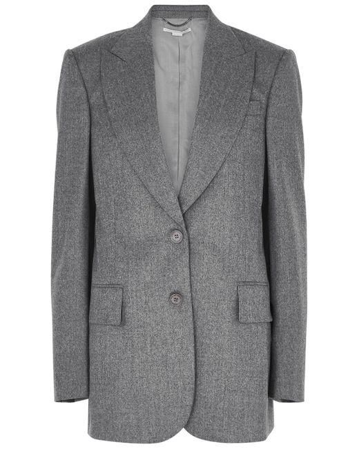 Stella McCartney Grey Wool-flannel Blazer in Gray | Lyst