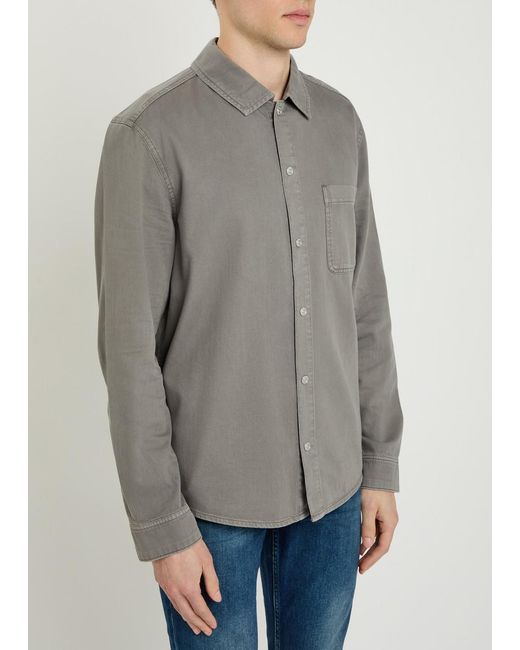 PAIGE Gray Cotton-Blend Shirt for men