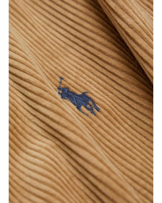 Polo Ralph Lauren Brown Logo-Embroidered Corduroy Windbreaker Jacket for men