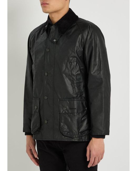 Barbour Black Bedale Waxed Cotton Jacket for men