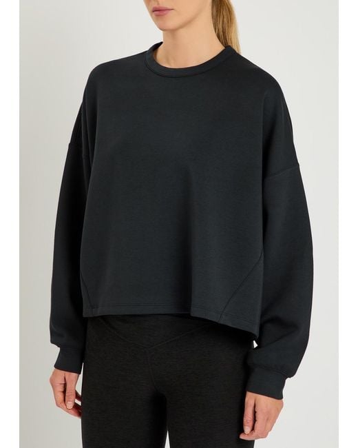 Nike Black Cropped Jersey Sweatshirt