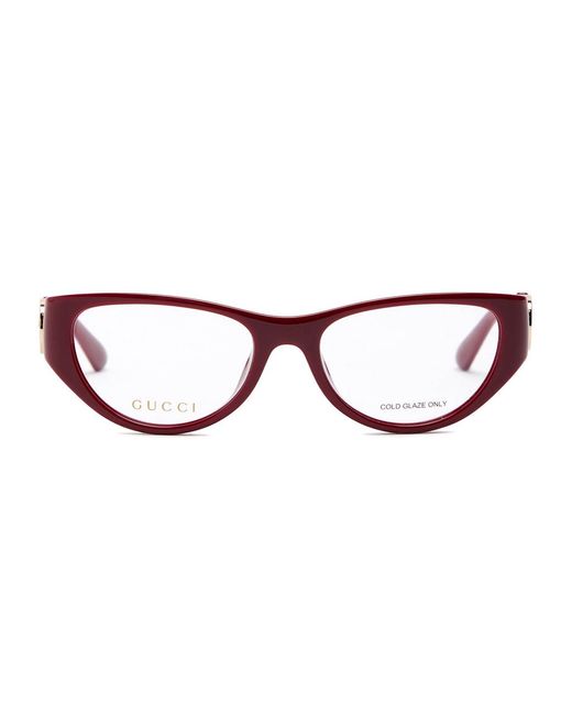 Gucci Brown Oval-Frame Acetate Optical Glasses