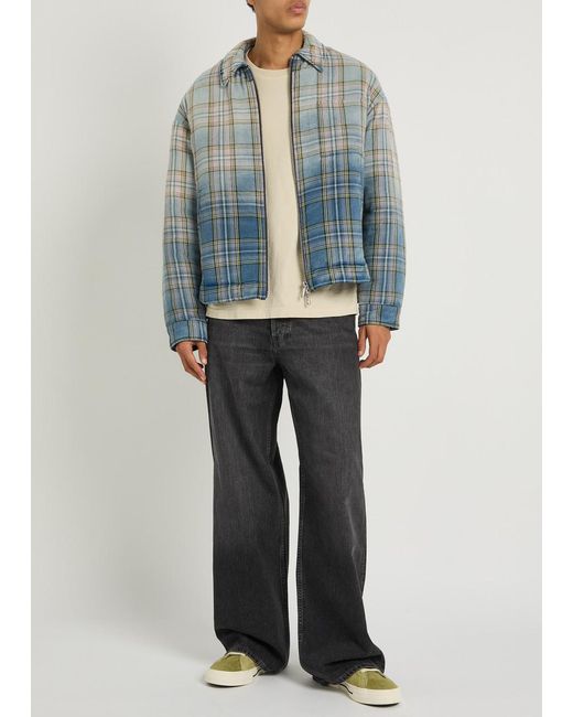 Cole Buxton Blue Checked Cotton Jacket for men