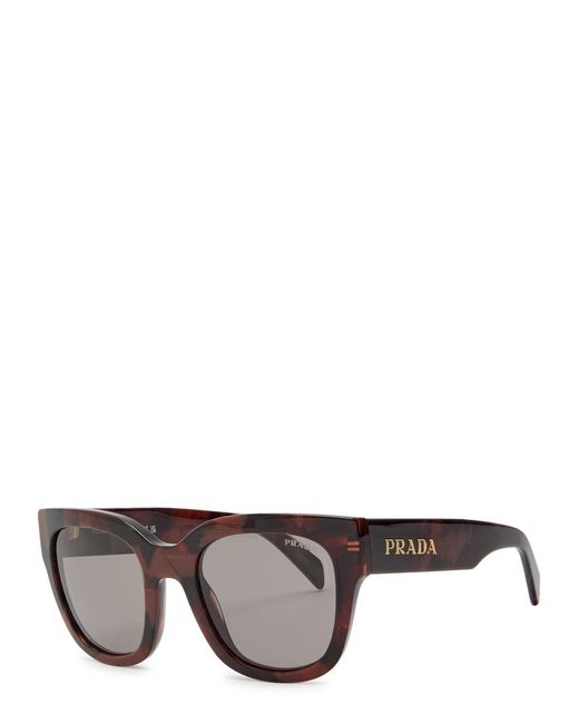 Prada Brown Round-Frame Sunglasses