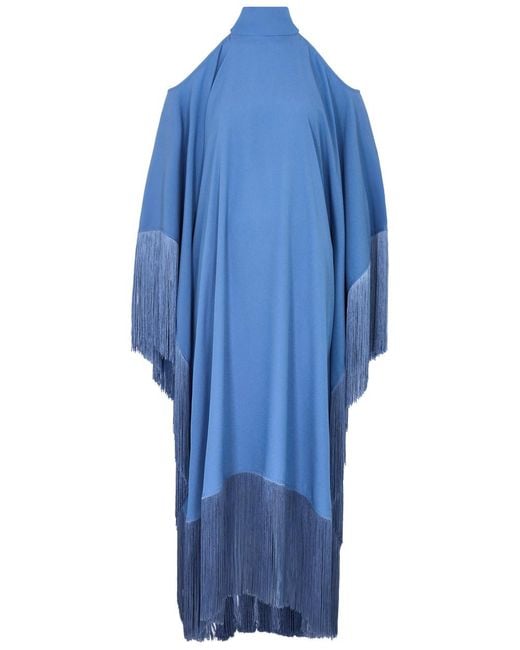 ‎Taller Marmo Blue Divina Fringe-trimmed Maxi Dress