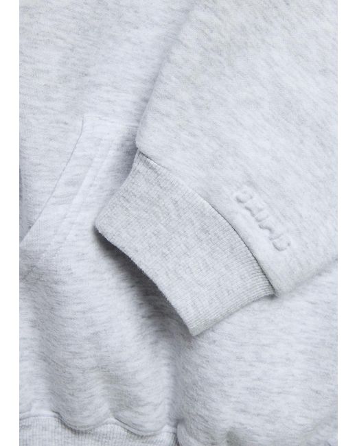 Skims White Cotton-Blend Hooded Sweatshirt