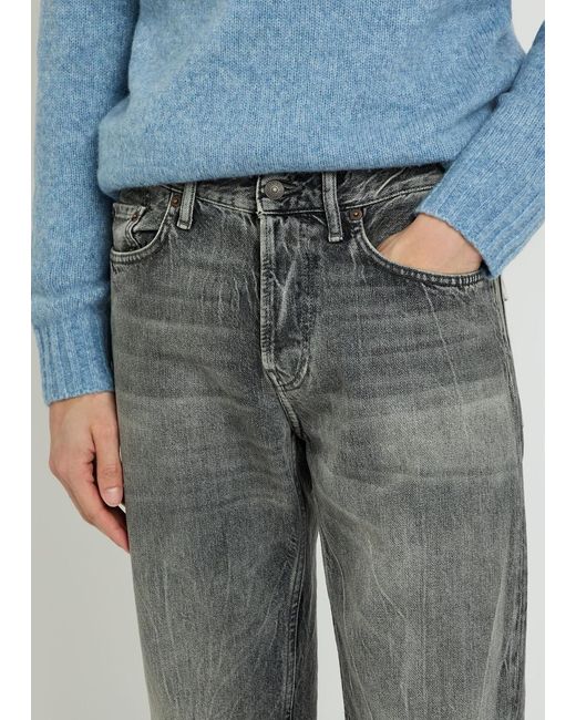 Acne Gray Washed Relaxed Straight-Leg Jeans for men
