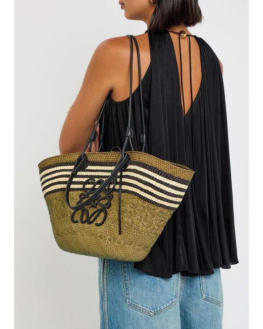 Loewe Metallic X Paula's Ibiza Anagram Medium Raffia Basket Bag