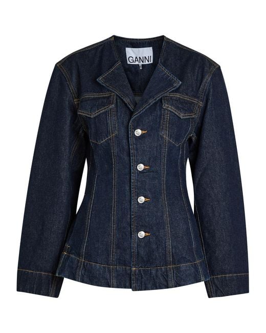 Ganni Blue Panelled Jacket