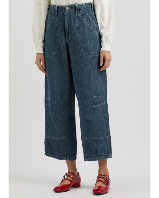 Free People Blue Midnight Voyage Harem Wide-Leg Jeans