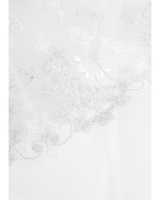 Simone Perele White Simone Pérèle Wish Floral-embroidered Tulle Briefs