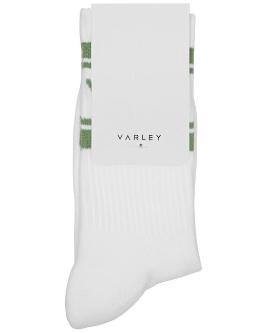 Varley White Astley Logo-Intarsia Jersey Socks