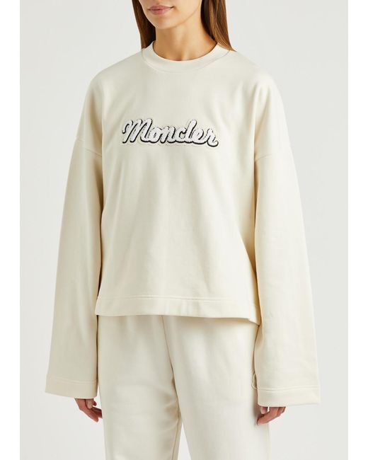 Moncler Natural Logo-appliquéd Cotton Sweatshirt