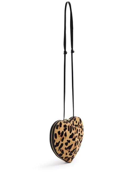 Alaïa Natural Le Coeur-Print Calf Hair Crossbody Bag