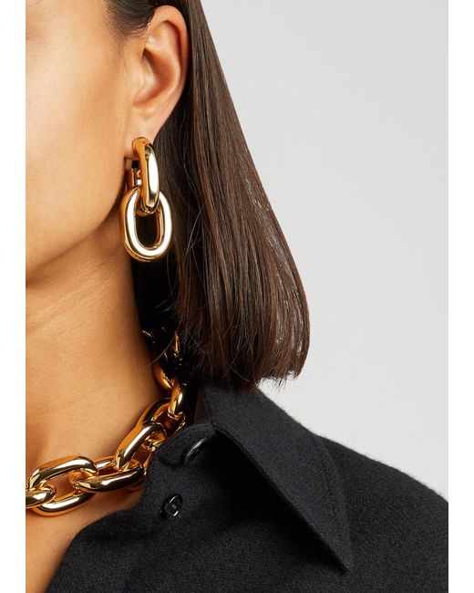 Rabanne Xl Link Hoop Earrings in Metallic Lyst