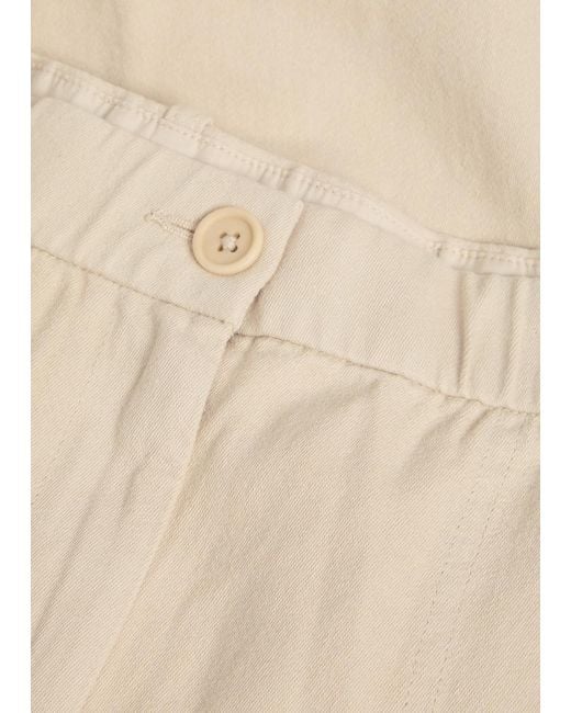 Eileen Fisher Natural Barrel-Leg Cotton Trousers