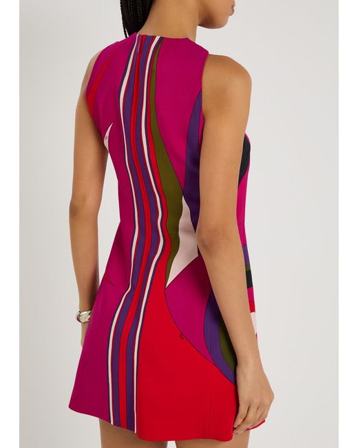 Emilio Pucci Pink Abito Printed Cady Mini Dress