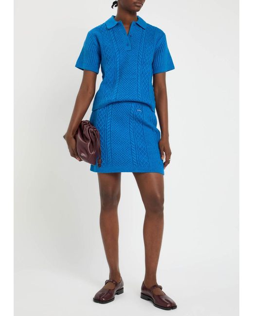 J.W. Anderson Blue Cable-Knit Mini Skirt