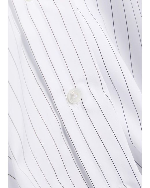 Lardini White Striped Cotton Shirt for men