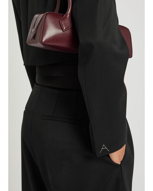 Alaïa Black Cropped Silk And Stretch-Wool Jacket