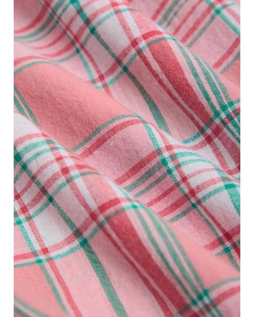 Drake's Pink Plaid Cotton Shirt for men