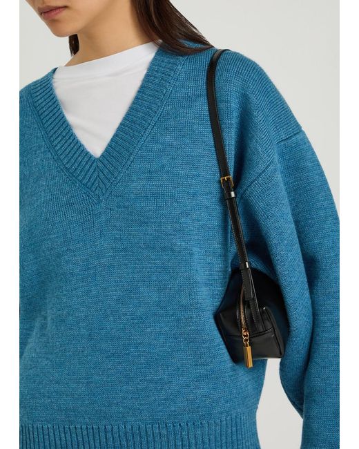 Rohe Blue V-Neck Wool Jumper