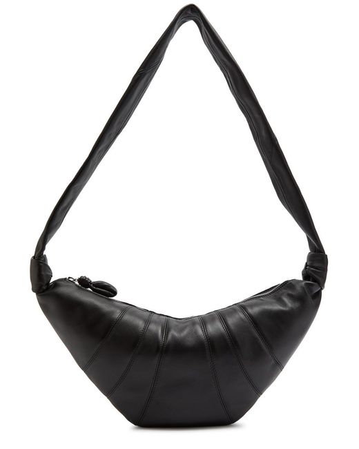 Lemaire Black Croissant Medium Grained Leather Shoulder Bag