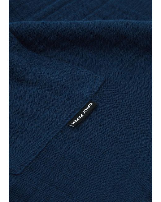 Daily Paper Blue Enzi Seersucker Shirt for men