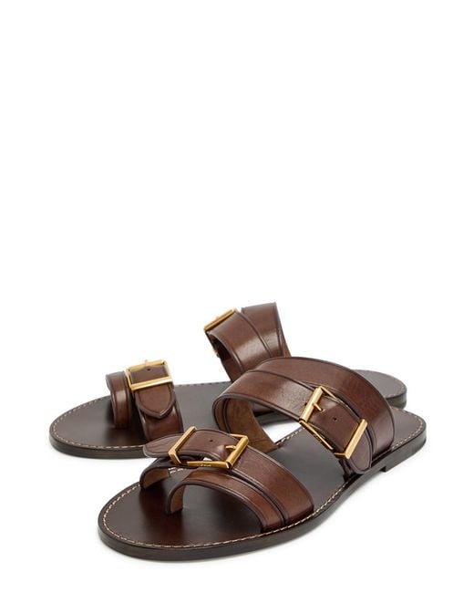 Polo Ralph Lauren Brown Buckle Leather Sandals