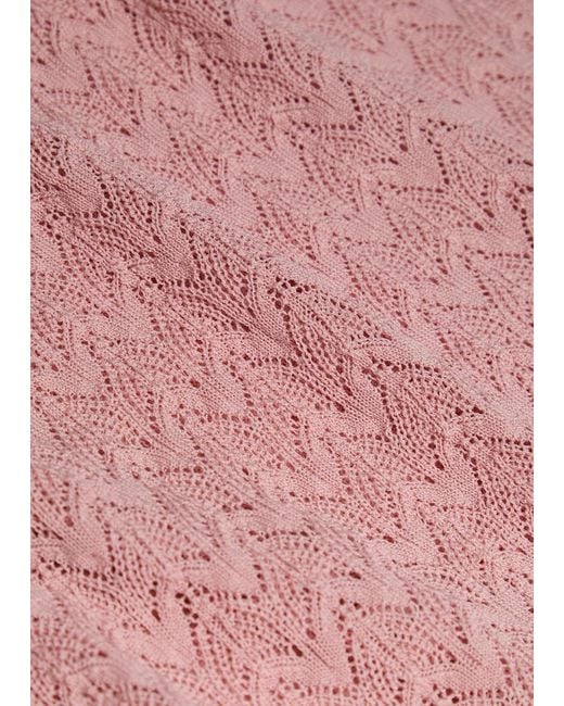 LoveShackFancy Pink Tawnie Fine-Knit Midi Dress