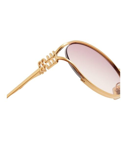 Miu Miu Pink Oval-frame Sunglasses