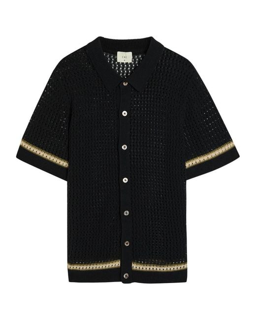 CHE Black Benicio Crot-Knit Shirt for men
