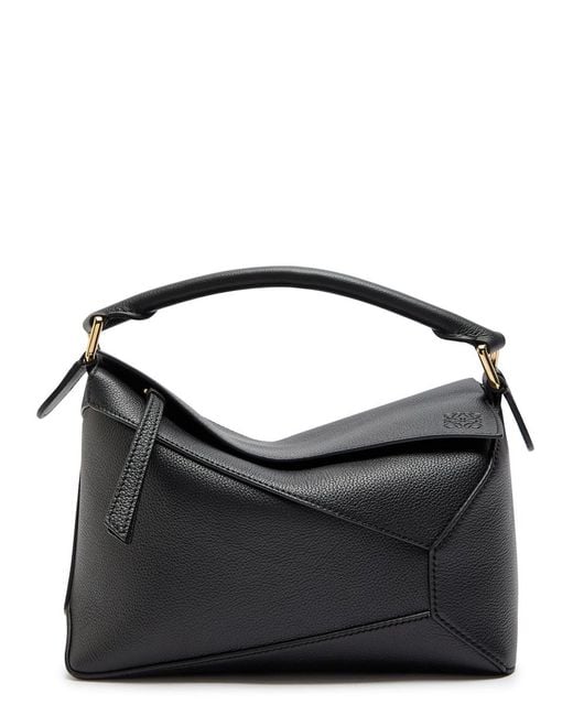 Loewe Black Puzzle Edge Small Leather Top Handle Bag