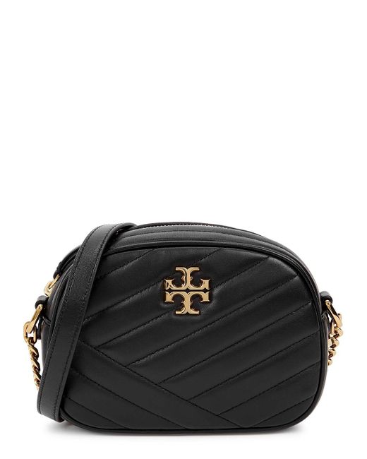 Tory Burch Kira Small Black Quilted Leather Cross-body Bag - Lyst