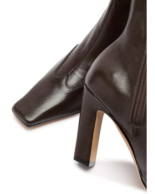 Khaite Brown Nevada 85 Designer Leather Ankle Boots Uk3