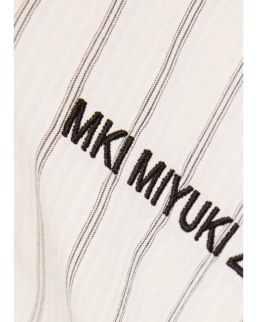 MKI Miyuki-Zoku White Box Dress Striped Seersucker Shirt for men