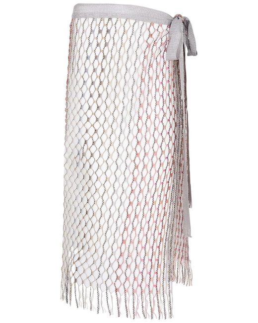 Missoni White Sequin-embellished Metallic Open-knit Sarong