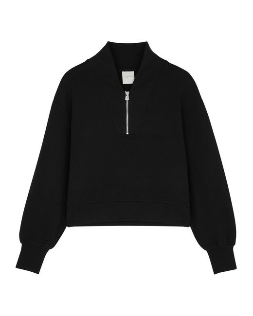 Varley Black Davidson Half-zip Stretch-jersey Sweatshirt