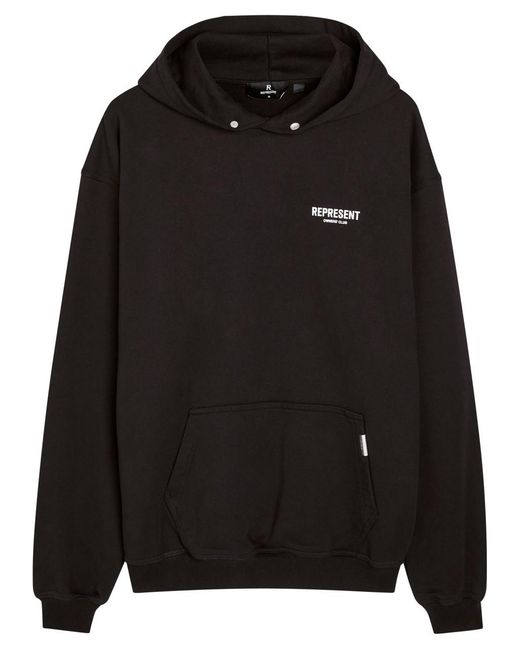 Represent Black Owners' Club Logo Hooded Cotton Sweatshirt for men