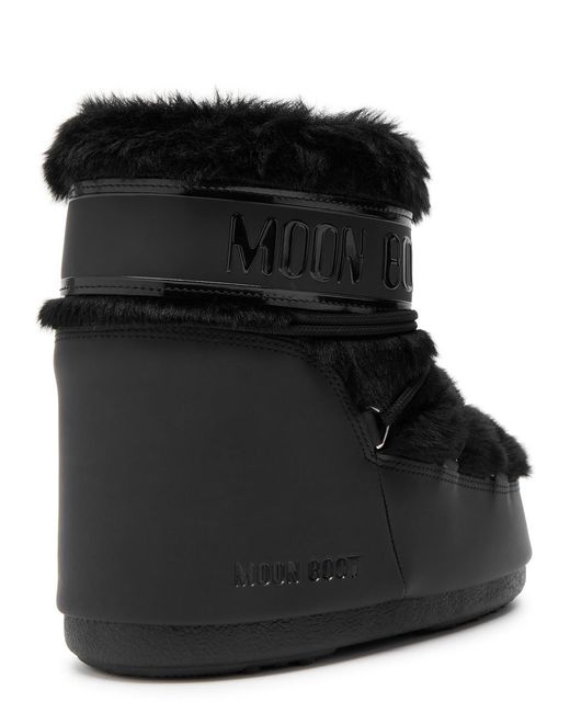 Moon Boot Black Icon Low Padded Faux Fur Snow Boots