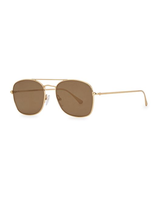 Tom Ford Metallic Luca Gold Tone Mirrored Sunglasses for men
