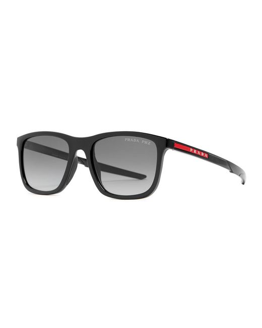 Prada Linea Rossa Black D-frame Sunglasses for men