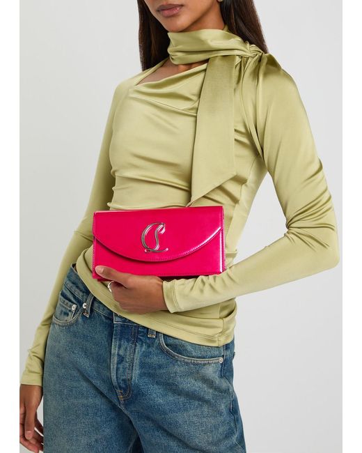Christian Louboutin Pink Pearlescent Patent Leather Clutch