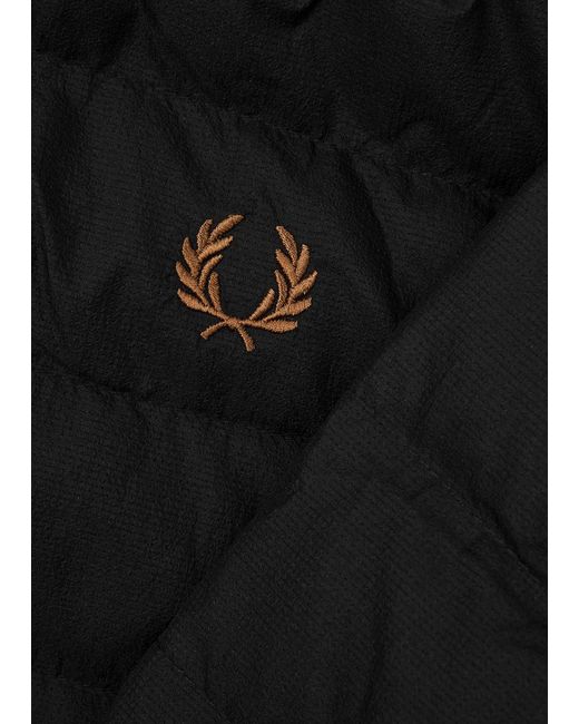 Fred Perry Black Quilted Shell Jacket for men