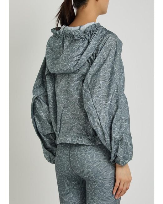 Stella McCartney Blue Adidas X Printed Hooded Shell Jacket