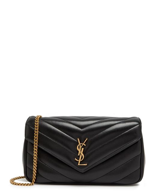 Saint Laurent Black Loulou Medium Quilted Leather Shoulder Bag